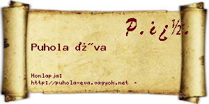 Puhola Éva névjegykártya
